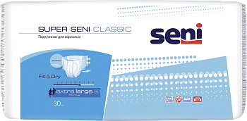 Подгузники для взрослых Super Seni Classic Extra Large, 30 шт